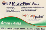 BD Microfine Plus Needles For Pentapoint Insulin Pen 4mm 32G 100pcs